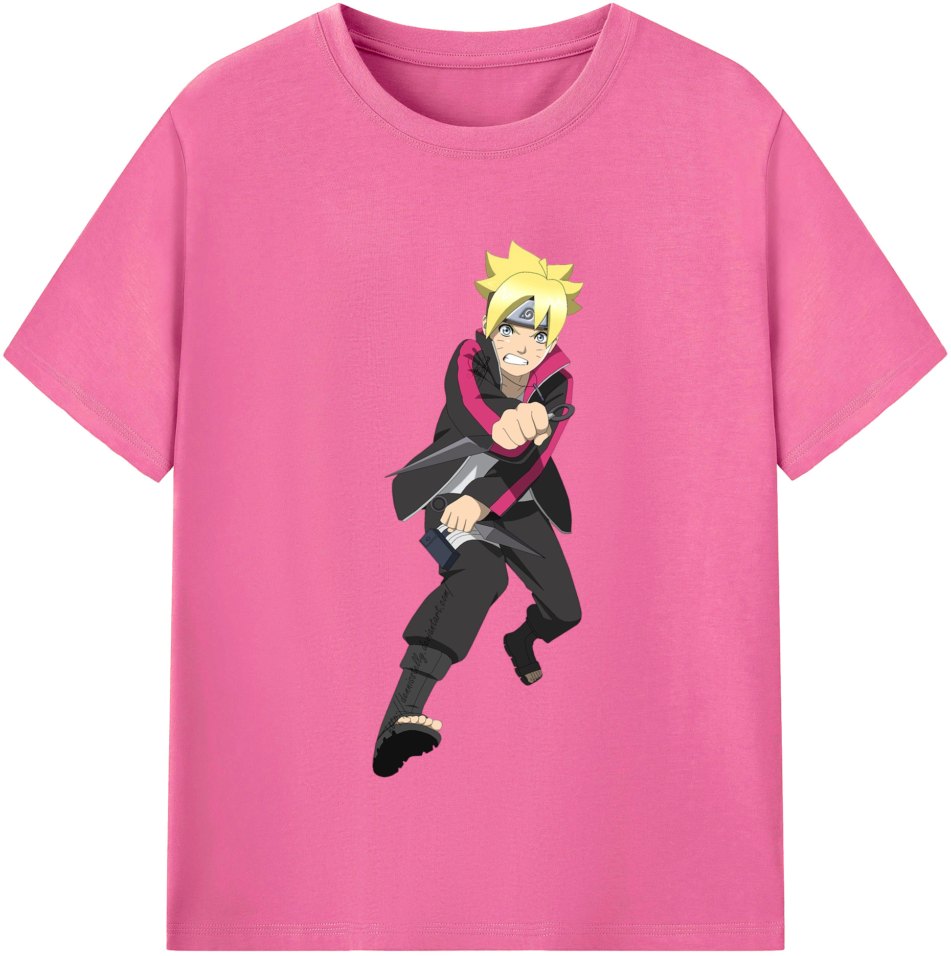 （画像用） NARUTO -ナルト- うずまき ボルト Uzumaki Boruto レディースカジュアルプリントTシャツ（綿100％）
